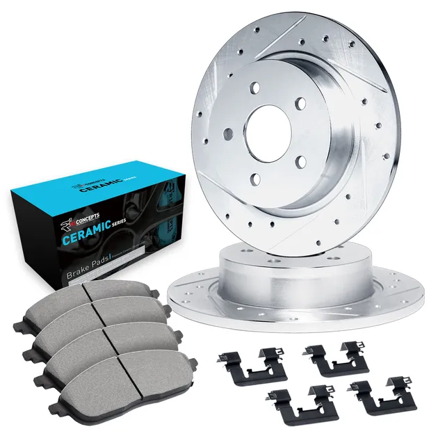R1 Concepts WGWH1-40097 E- Line Series Rotor - D/S - Silver W/ Ceramic Pads & Hdw